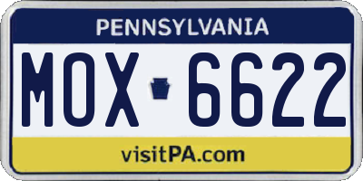 PA license plate MOX6622