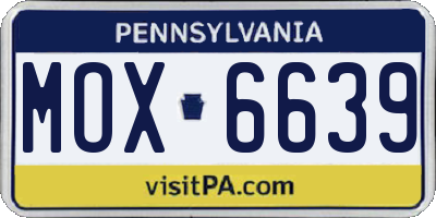 PA license plate MOX6639