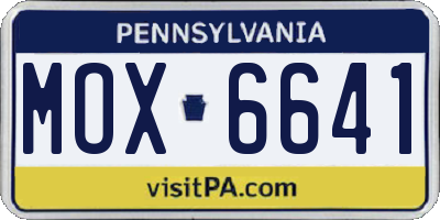 PA license plate MOX6641