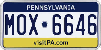 PA license plate MOX6646