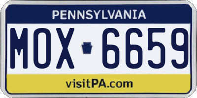 PA license plate MOX6659
