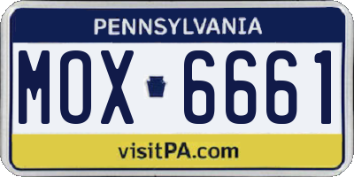 PA license plate MOX6661