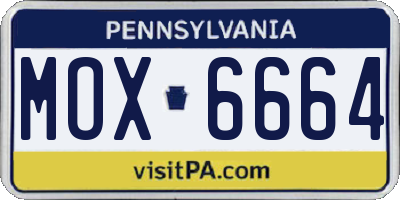 PA license plate MOX6664