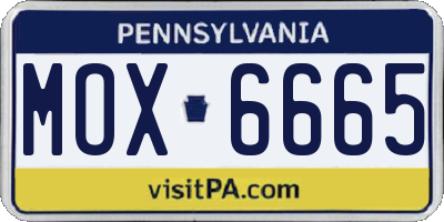 PA license plate MOX6665