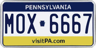 PA license plate MOX6667