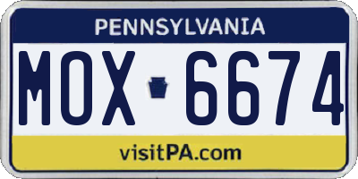 PA license plate MOX6674