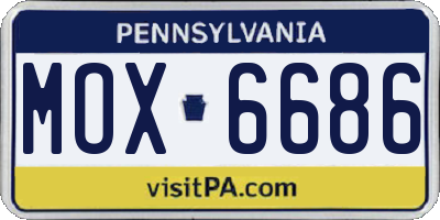 PA license plate MOX6686