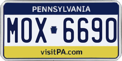 PA license plate MOX6690