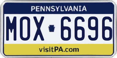 PA license plate MOX6696