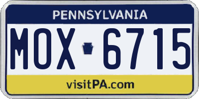 PA license plate MOX6715