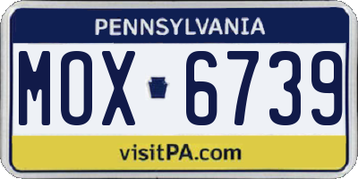PA license plate MOX6739