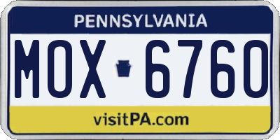 PA license plate MOX6760