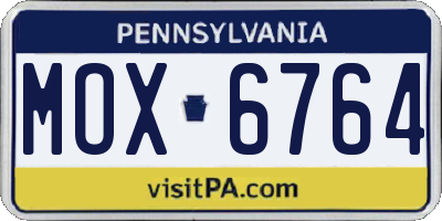 PA license plate MOX6764