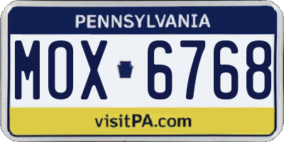 PA license plate MOX6768