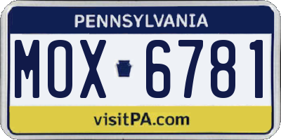 PA license plate MOX6781