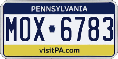 PA license plate MOX6783