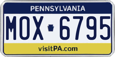 PA license plate MOX6795