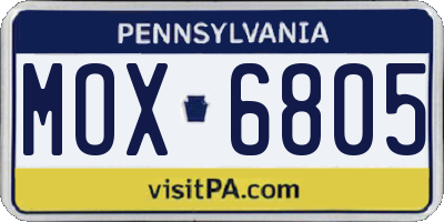 PA license plate MOX6805
