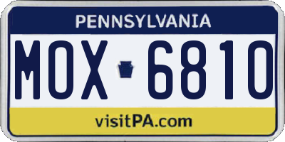 PA license plate MOX6810