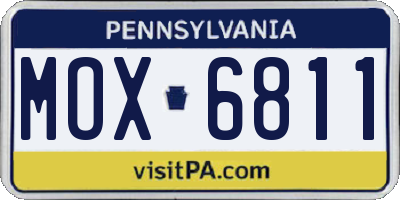 PA license plate MOX6811