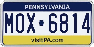 PA license plate MOX6814