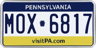 PA license plate MOX6817