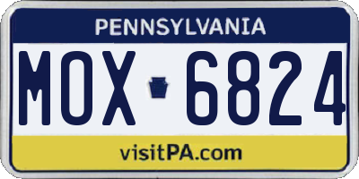 PA license plate MOX6824