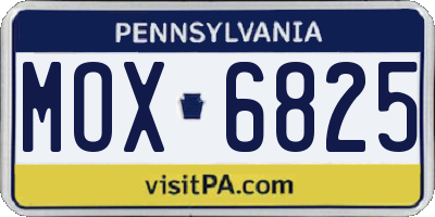 PA license plate MOX6825