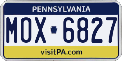 PA license plate MOX6827