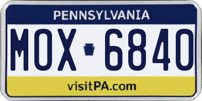 PA license plate MOX6840