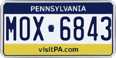 PA license plate MOX6843