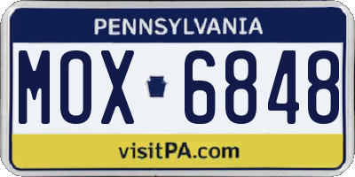 PA license plate MOX6848