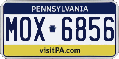 PA license plate MOX6856