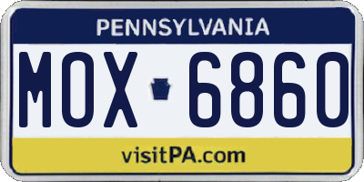 PA license plate MOX6860