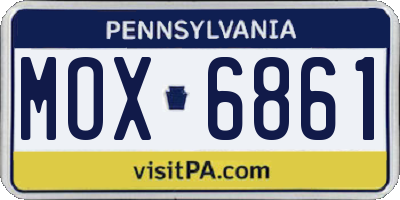 PA license plate MOX6861