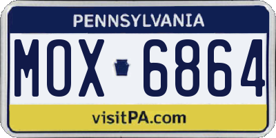 PA license plate MOX6864