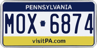PA license plate MOX6874