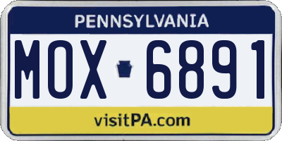PA license plate MOX6891