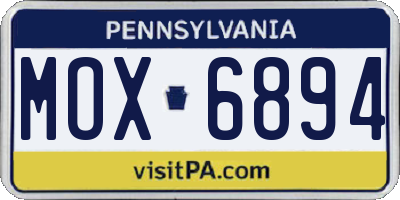PA license plate MOX6894