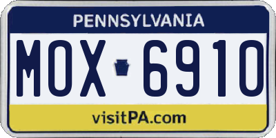 PA license plate MOX6910