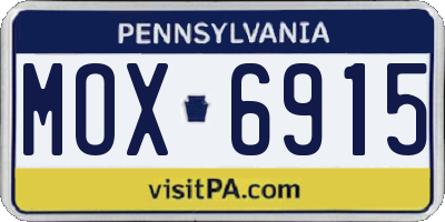 PA license plate MOX6915