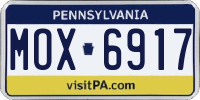 PA license plate MOX6917
