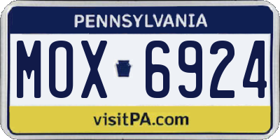 PA license plate MOX6924