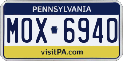 PA license plate MOX6940
