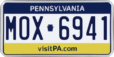 PA license plate MOX6941