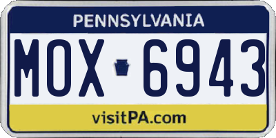 PA license plate MOX6943