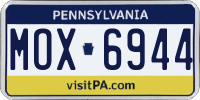 PA license plate MOX6944