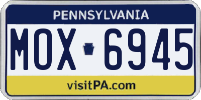PA license plate MOX6945