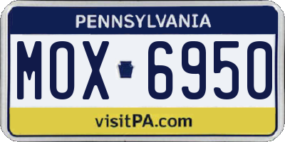 PA license plate MOX6950
