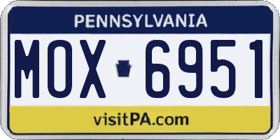 PA license plate MOX6951
